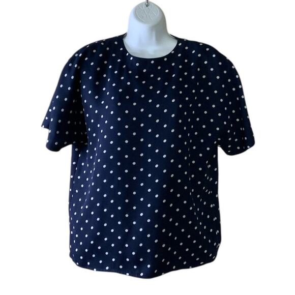 Steven Barry Skirt Top Set Womens 10 Pleated Skirt Short Sleeve Blouse Polka Dot - Picture 2 of 10